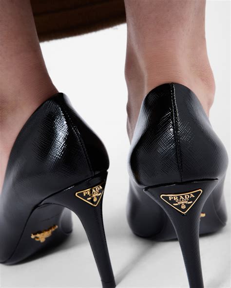 prada patent saffiano leather pumps